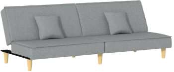 vidaXL Canapea extensibila gri deschis material textil 