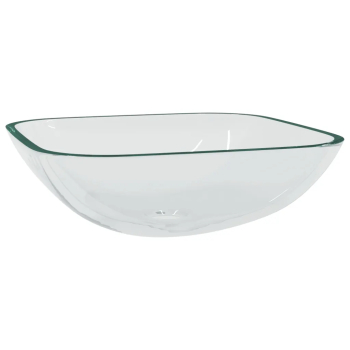 vidaXL Chiuveta transparent 42x42x14 cm sticla 