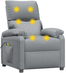 vidaXL Fotoliu de masaj gri deschis material textil 