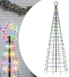 vidaXL Lumina brad de Craciun cu tarusi 570 LED-uri multicolor 300 cm 