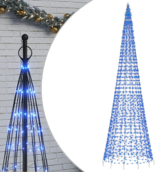 vidaXL Lumina brad de Craciun pe catarg 1534 LED-uri albastru 500 cm 