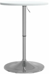 vidaXL Masa de bar alb 50x50x90 cm lemn prelucrat si otel cromat 