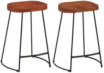 vidaXL Scaune de bar Gavin 2 buc. 45x40x63 cm lemn masiv de mango 