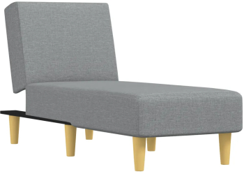 vidaXL Sezlong gri deschis material textil 