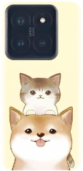 Husa din silicon compatibila cu Xiaomi 14 PRO - model Two Cat 