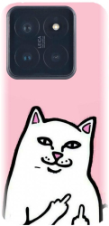 Husa din silicon compatibila cu Xiaomi 14 PRO - model White Cat 