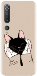 Husa din silicon compatibila cu Xiaomi Mi 10 Pro - model Th Black Cat In Hands 