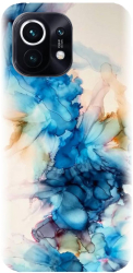 Husa din silicon compatibila cu Xiaomi Mi 11 - model Ink Flowers 