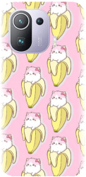 Husa din silicon compatibila cu Xiaomi Mi 11 Pro - model Banana Cats 