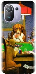 Husa din silicon compatibila cu Xiaomi Mi 11 Pro - model Dogs Playing Poker 