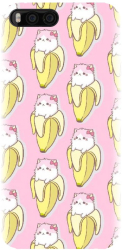 Husa din silicon compatibila cu Xiaomi Mi 6 - model Banana Cats 