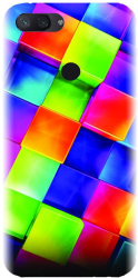 Husa din silicon compatibila cu Xiaomi Mi 8 Lite / Mi 8 Youth - model 3D Geometric Colorfull 