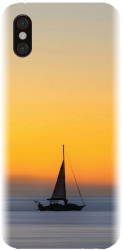 Husa din silicon compatibila cu Xiaomi Mi 8 Pro - model Wind Sail Boat Ocean Sunset 