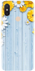 Husa din silicon compatibila cu Xiaomi Mi 8 SE - model Sunflower On Blue Wood 