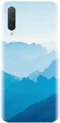 Husa din silicon compatibila cu Xiaomi Mi 9 Lite - model Blue Mountain Crests 