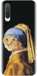 Husa din silicon compatibila cu Xiaomi Mi 9 Lite - model Cat With A Pearl Earring 
