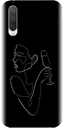 Husa din silicon compatibila cu Xiaomi Mi 9 Lite - model Line Art Champagne 