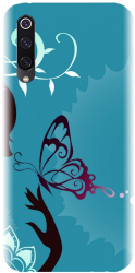 Husa din silicon compatibila cu Xiaomi Mi 9 - model Blue Butterfly