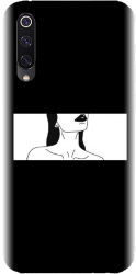 Husa din silicon compatibila cu Xiaomi Mi 9 - model Line Art Buze Negre 