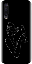 Husa din silicon compatibila cu Xiaomi Mi 9 - model Line Art Champagne 