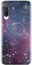 Husa din silicon compatibila cu Xiaomi Mi 9 Pro - model Cosmic Drawn Map 