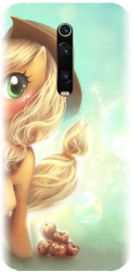 Husa din silicon compatibila cu Xiaomi Mi 9T Pro - model Cute pony AppleJack 