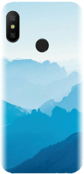 Husa din silicon compatibila cu Xiaomi Mi A2 Lite - model Blue Mountain Crests 