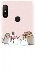 Husa din silicon compatibila cu Xiaomi Mi A2 Lite - model Cat And Snowman 
