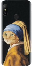 Husa din silicon compatibila cu Xiaomi Mi A2 Lite - model Cat With A Pearl Earring 