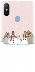 Husa din silicon compatibila cu Xiaomi Mi A2 - model Cat And Snowman 