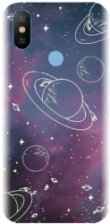 Husa din silicon compatibila cu Xiaomi Mi A2 - model Cosmic Drawn Map 