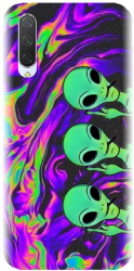 Husa din silicon compatibila cu Xiaomi Mi CC9 - model Trippy Aliens 