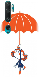 Husa din silicon compatibila cu Xiaomi Mi CC9 Pro - model Girl and Umbrella 