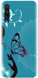 Husa din silicon compatibila cu Xiaomi Mi CC9e - model Blue Butterfly 