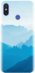 Husa din silicon compatibila cu Xiaomi Mi Max 3 - model Blue Mountain Crests 