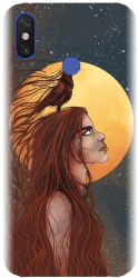 Husa din silicon compatibila cu Xiaomi Mi Max 3 - model Fantasy Wolf Woman 