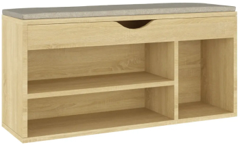 vidaXL Banca pantofar perna stejar sonoma 104x30x49cm lemn prelucrat