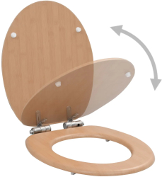 vidaXL Capac WC cu inchidere silentioasa MDF design bambus 