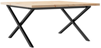 vidaXL Masa de cafea cadru X 80x80x45 5 cm lemn masiv pin si fonta 