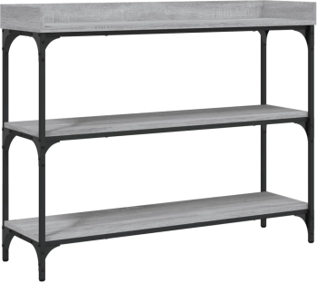 vidaXL Masuta consola cu rafturi gri sonoma 100x30x80 cm