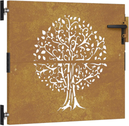 vidaXL Poarta pentru gradina 85x100 cm otel corten model copac 