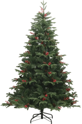 vidaXL Pom Craciun artificial cu balamale conuri fructe rosii 240 cm 
