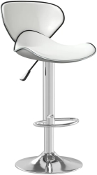 vidaXL Scaun de bar alb piele ecologica 