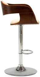 vidaXL Scaun de bar crem lemn curbat si piele ecologica 
