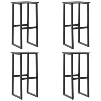 vidaXL Scaune bar 4 buc. negru 38x38x80 cm otel vopsit electrostatic 