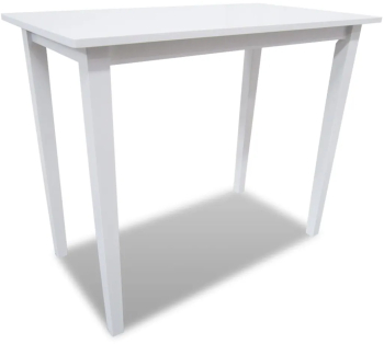 vidaXL Set mobilier de bar din lemn masa si 4 scaune alb 