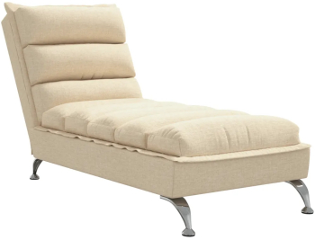 vidaXL Sezlong cu perne crem material textil 