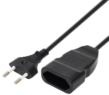 Acasa cablu prelungitor cu doua nuclee EURO - 5 m - culoare neagra 