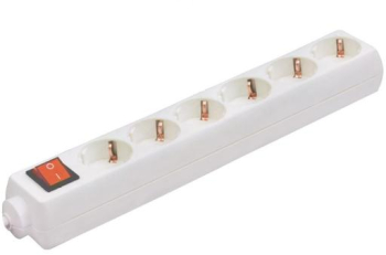 Acasa Power Strip - Montabil - 6 Intrerupatoare cu protectie pentru copii - max. 3500W - alb 