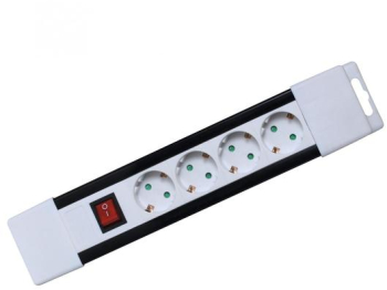 Banda electrica pentru acasa - 2 m - H05VV-F Cablu 3G1 0 mm2 - comutat - design IP20 - 4 prize cu echipament de protectie pentru copii - max 